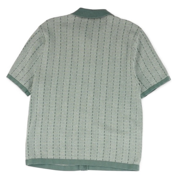 Madewell Men’s Button-Up Sweater Polo Shirt Plaid Stripe in Shaded Grove - Picture 8 of 8